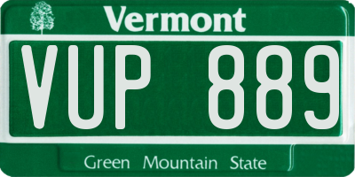VT license plate VUP889