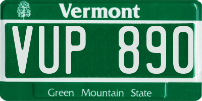 VT license plate VUP890