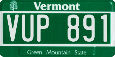 VT license plate VUP891