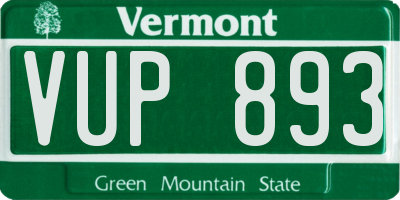 VT license plate VUP893