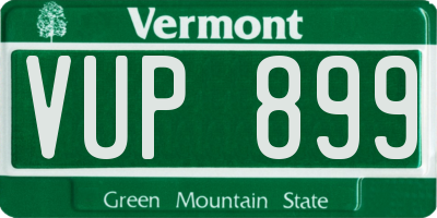 VT license plate VUP899