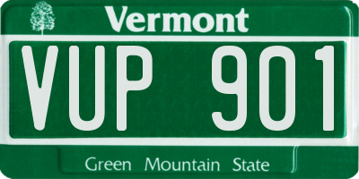 VT license plate VUP901