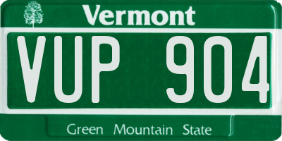 VT license plate VUP904