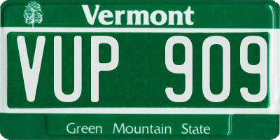 VT license plate VUP909