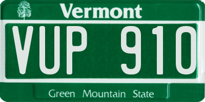 VT license plate VUP910