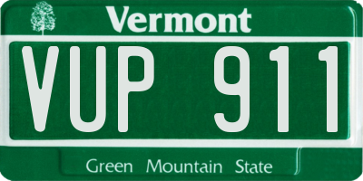 VT license plate VUP911