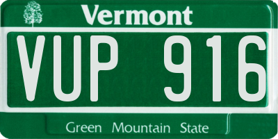 VT license plate VUP916