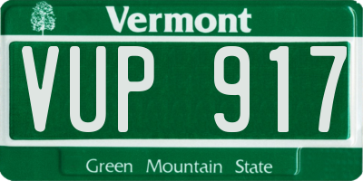 VT license plate VUP917