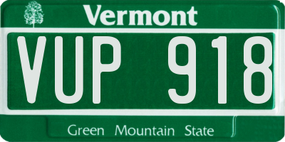 VT license plate VUP918