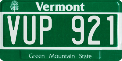VT license plate VUP921