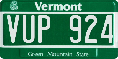 VT license plate VUP924