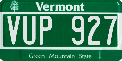 VT license plate VUP927