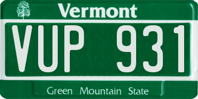 VT license plate VUP931
