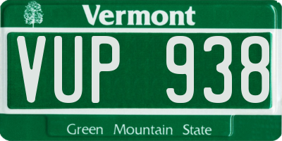 VT license plate VUP938