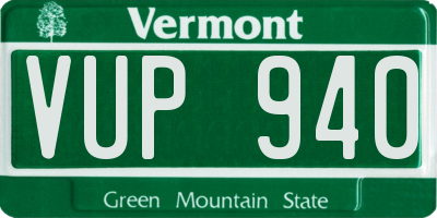 VT license plate VUP940