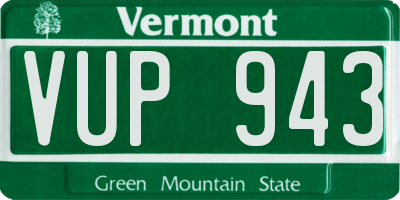 VT license plate VUP943