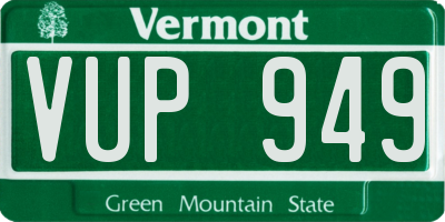 VT license plate VUP949
