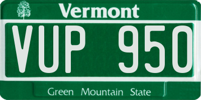 VT license plate VUP950