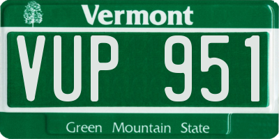 VT license plate VUP951