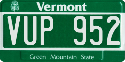 VT license plate VUP952