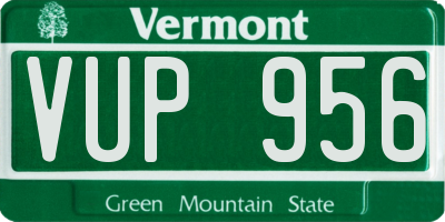 VT license plate VUP956