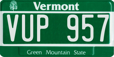 VT license plate VUP957