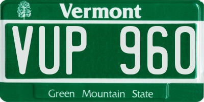 VT license plate VUP960