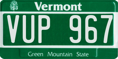 VT license plate VUP967