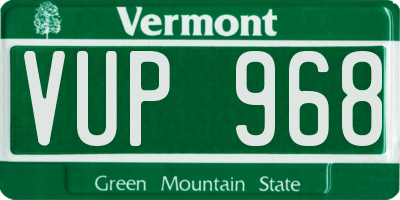 VT license plate VUP968