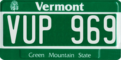 VT license plate VUP969