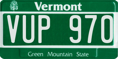 VT license plate VUP970