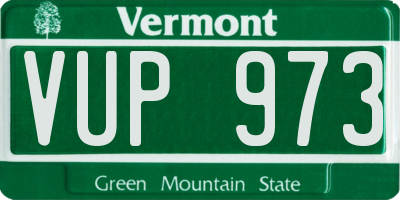 VT license plate VUP973