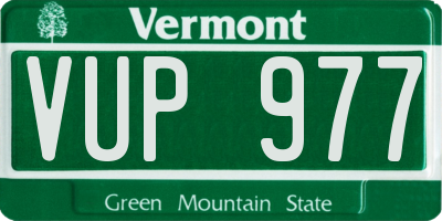 VT license plate VUP977