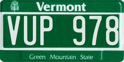 VT license plate VUP978
