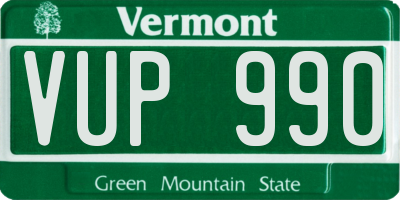 VT license plate VUP990