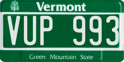 VT license plate VUP993