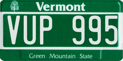 VT license plate VUP995