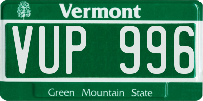 VT license plate VUP996