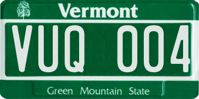 VT license plate VUQ004
