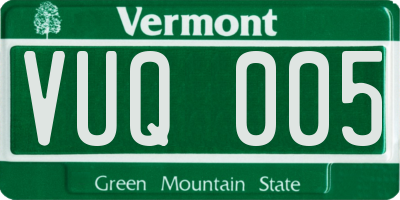 VT license plate VUQ005