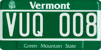 VT license plate VUQ008
