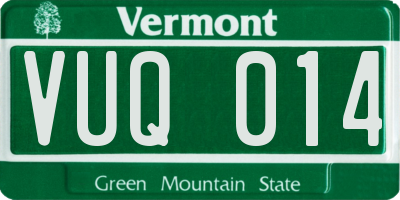 VT license plate VUQ014