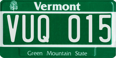 VT license plate VUQ015