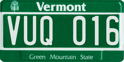 VT license plate VUQ016
