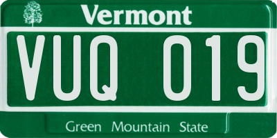 VT license plate VUQ019