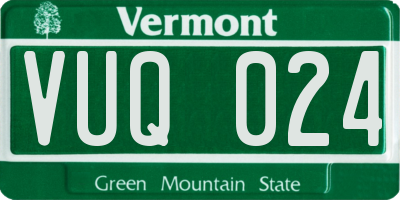 VT license plate VUQ024