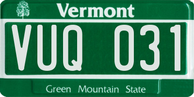 VT license plate VUQ031