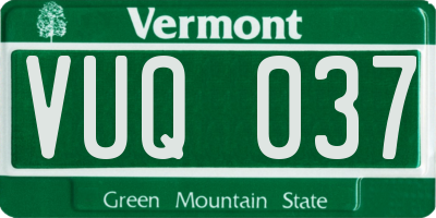VT license plate VUQ037