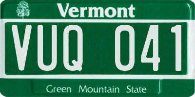 VT license plate VUQ041