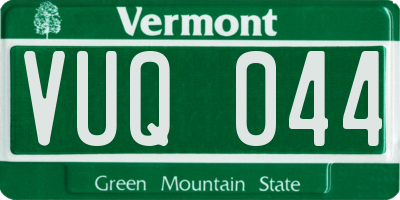 VT license plate VUQ044